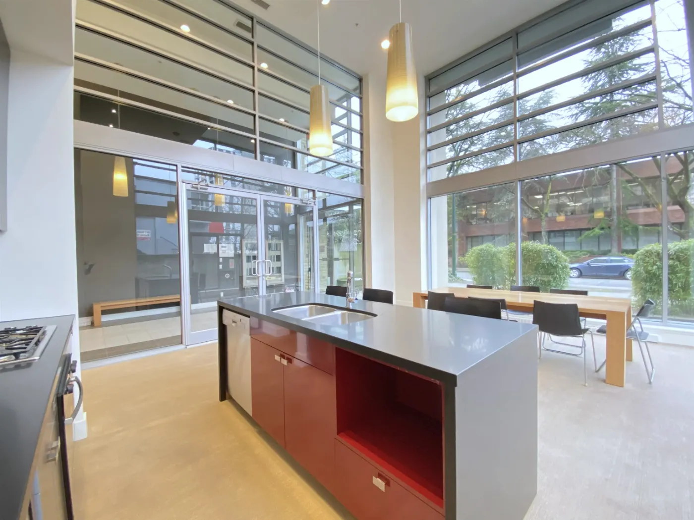 Residents' lounge and entertaining kitchen at 1530 West 8th Ave